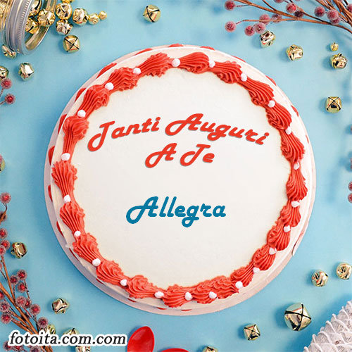 Buon compleanno Allegra nome sulla torta Immagine