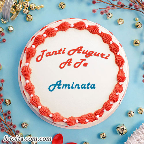 Buon compleanno Aminata nome sulla torta Immagine