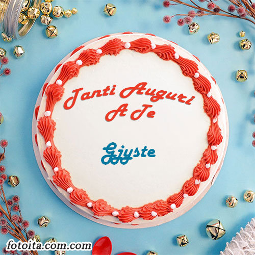 Buon compleanno Gjyste nome sulla torta Immagine