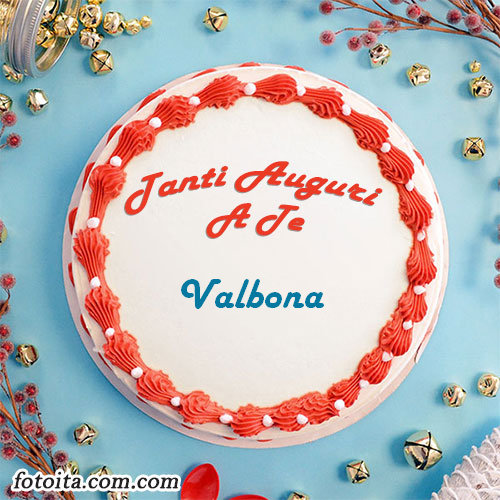 Buon compleanno Valbona nome sulla torta Immagine