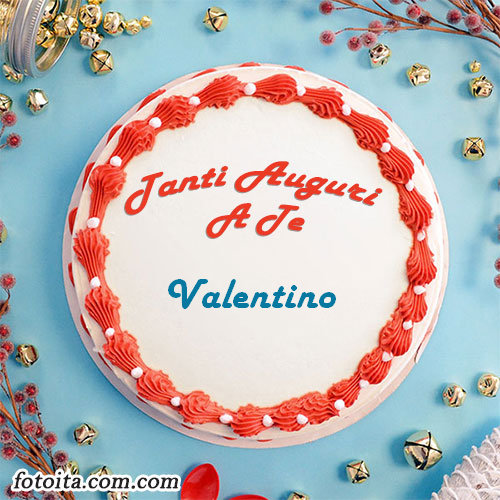 Buon compleanno Valentino nome sulla torta Immagine