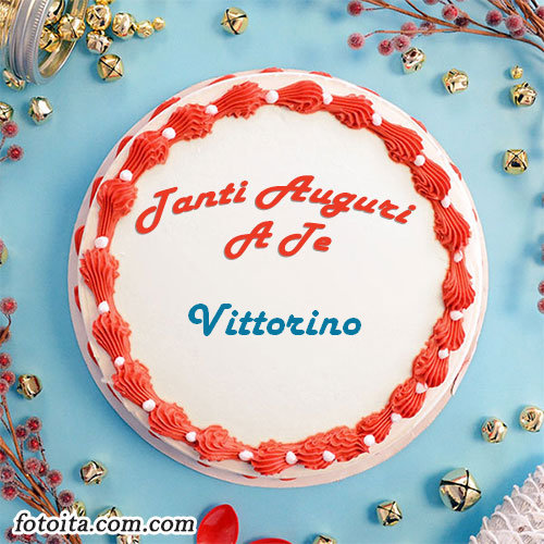 Buon compleanno Vittorino nome sulla torta Immagine
