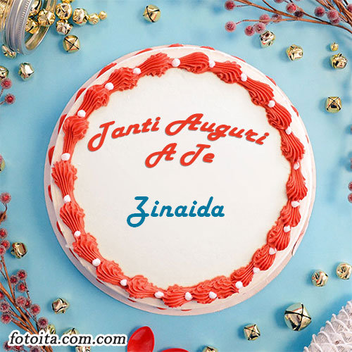 Buon compleanno Zinaida nome sulla torta Immagine