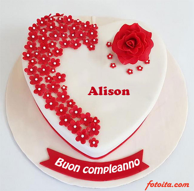 Alison nome sulla torta. immagini di buon compleanno con nome