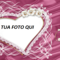 Cornice A Cuore Decorata Con Cornici Floreali 120x120 - Il Nostro Grande Amore Con Una Bellissima Cornice Romantica A Cuore Rosso