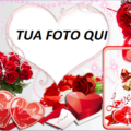 Cornice Per Foto Con Cuori Rossi Di San Valentino 120x120 - Bouquet Di Fiori Cornice Per Foto