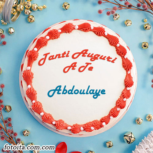 Buon compleanno Abdoulaye nome sulla torta Immagine