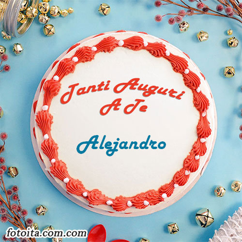 Buon compleanno Alejandro nome sulla torta Immagine