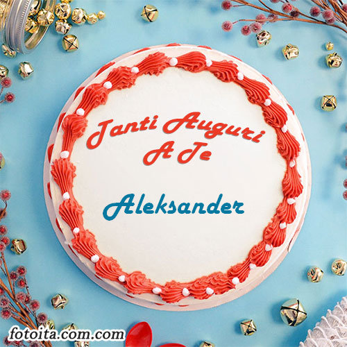 Buon compleanno Aleksander nome sulla torta Immagine