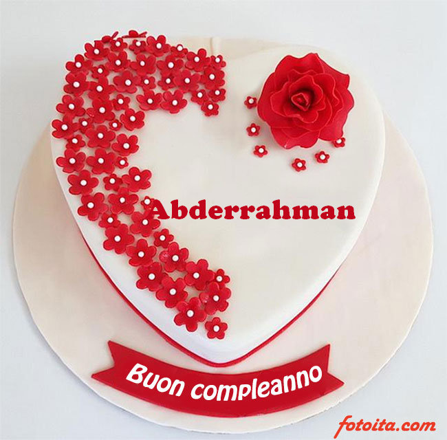 Abderrahman nome sulla torta. immagini di buon compleanno con nome