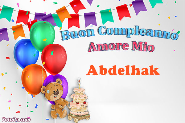 Buon compleanno Abdelhak. tanti auguri di buon compleanno con nome