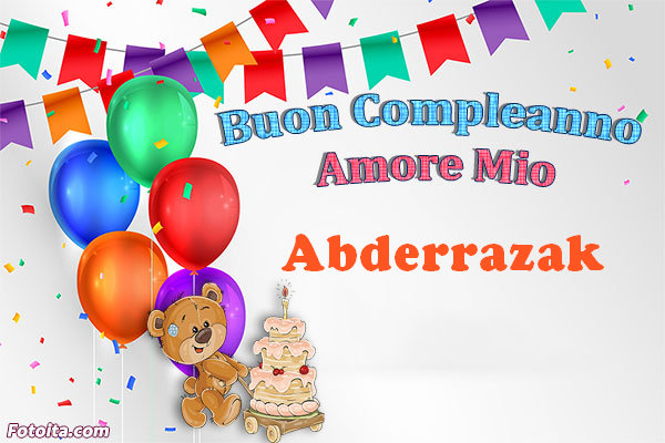 Buon compleanno Abderrazak. tanti auguri di buon compleanno con nome